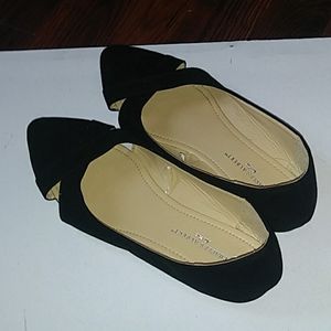 Black suede flats